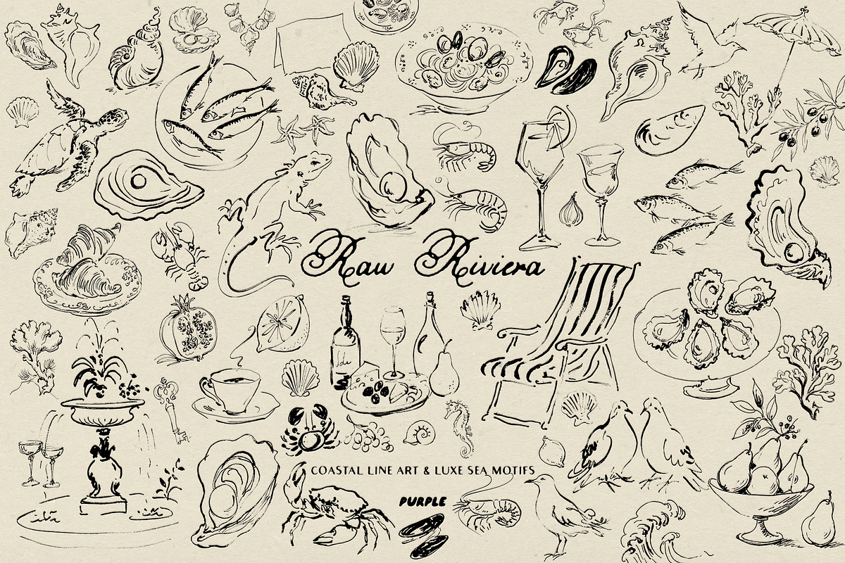 Raw Riviera: Coastal Line Art, an Object Illustration by Purple (Photo 9 of 16)