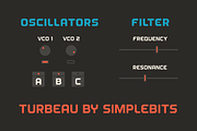Turbeau — Retro-futuristic font, a Font by SimpleBits® (Thumbnail 6 of 7)