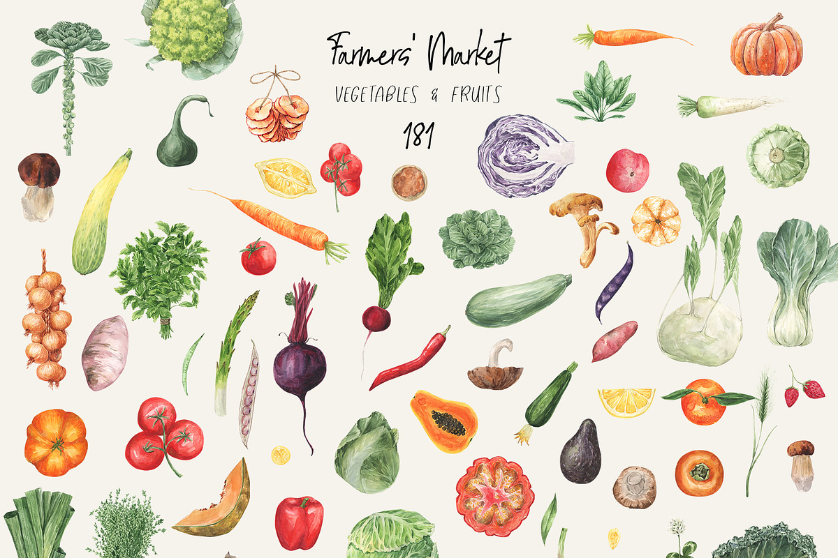 Farmers' Market Watercolor, a Food Illustration by LiChu Art (Photo 3 of 12)