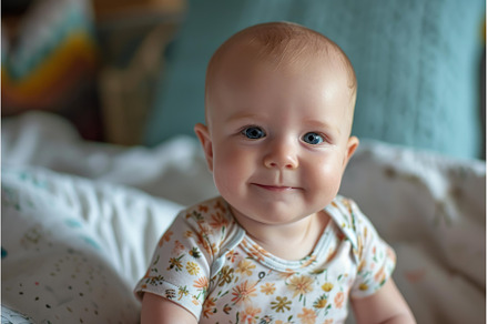 Adorable Baby wearing white bodysuit, a Person Photo by Ylivdesign