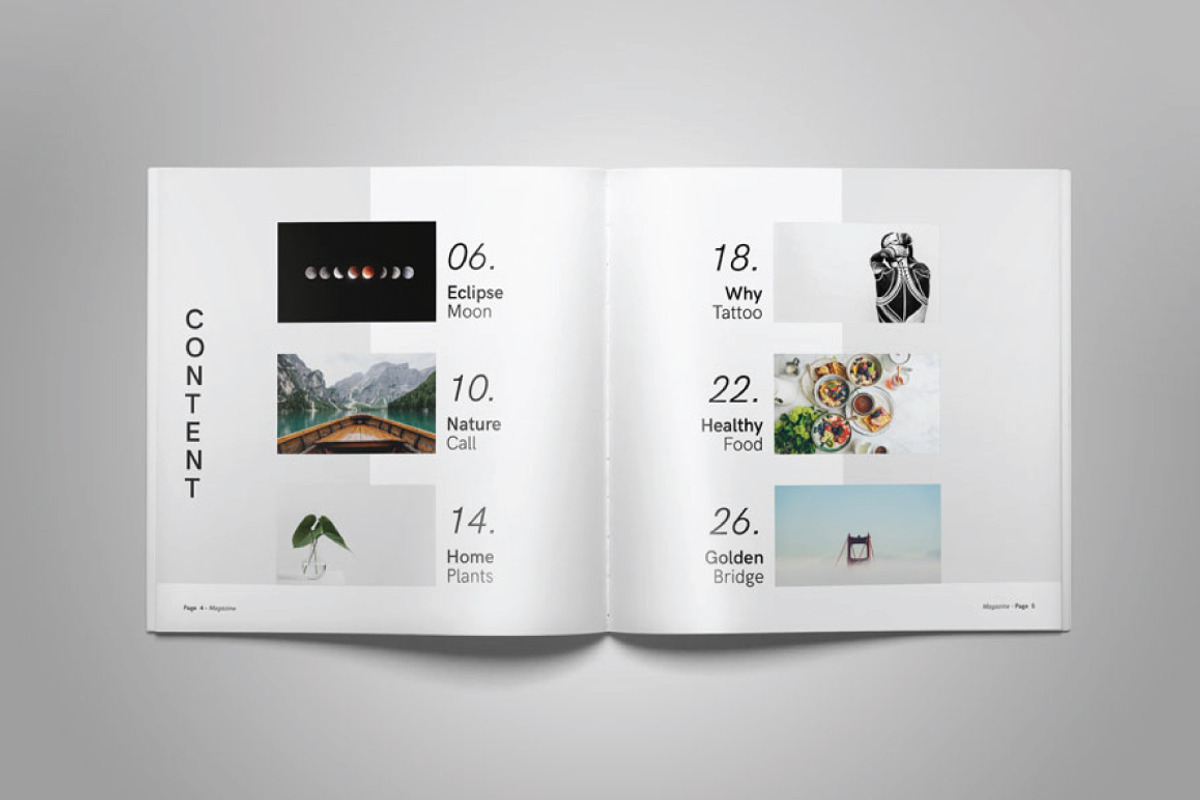 Square Magazine Template Indesign, a Magazine Template by Tiempo co (Photo 4 of 11)