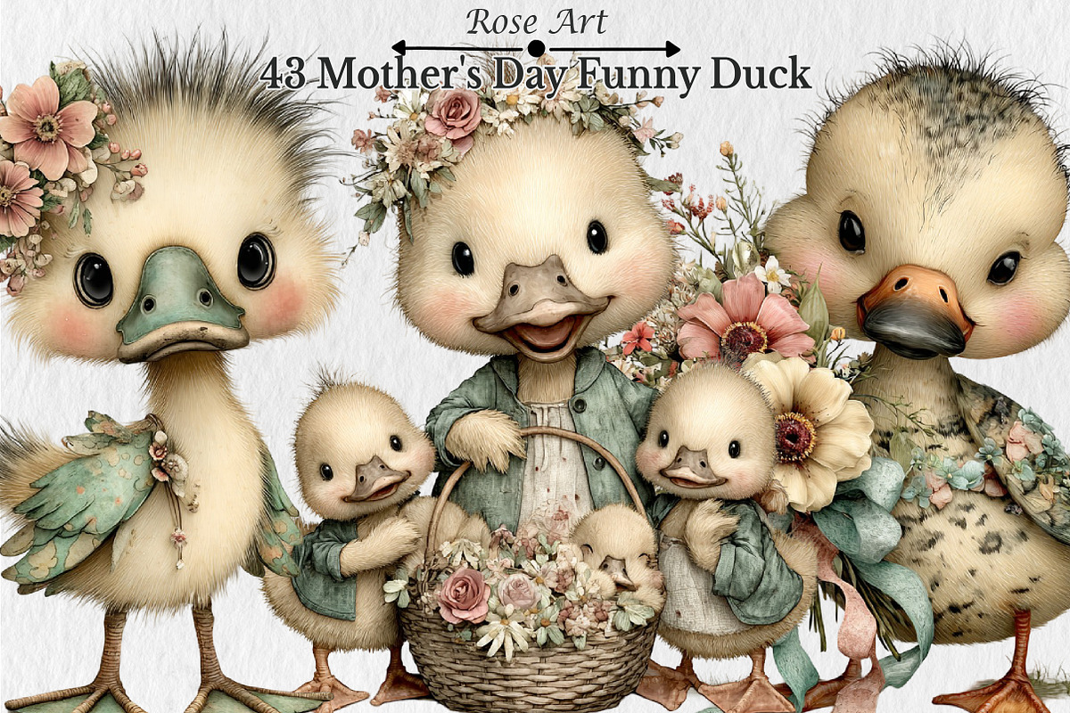 Mother's Day Funny Duck Clipart, a Seasonal Illustration by Rose Art (Photo 1 of 6)
