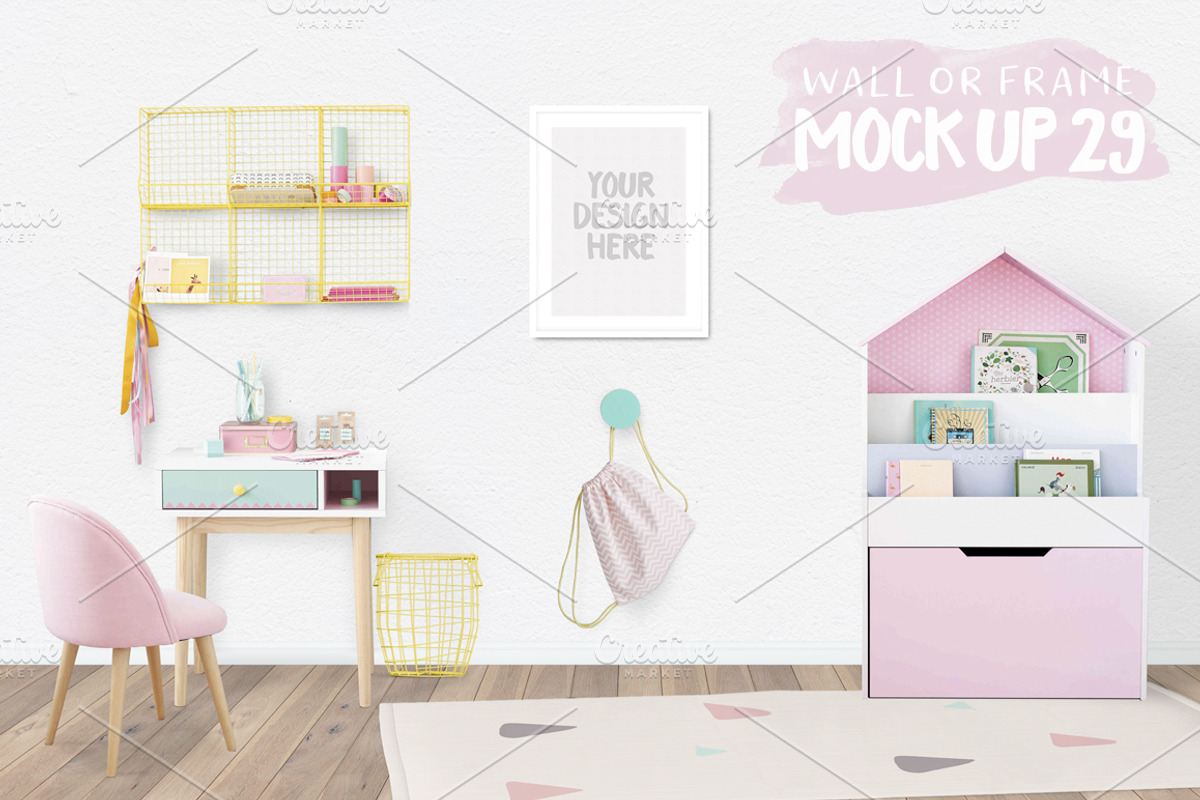 Kids Room Wall/Frame Mock Up 29, a Print Template by Whimsicality (Photo 1 of 4)