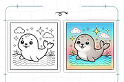 ADULT CUTE BABY ANIMALS COLORING PAG, an Animal Illustration by Ink Gallery (Thumbnail 2 of 9)