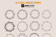 Procreate floral wreath stamp brush, a Brush Add-On by PDknyStudio (Thumbnail 4 of 4)