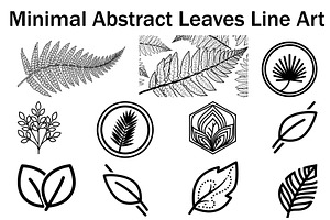 Minimal Abstract Leaves Line Art, an Illustration by musafir_fashion