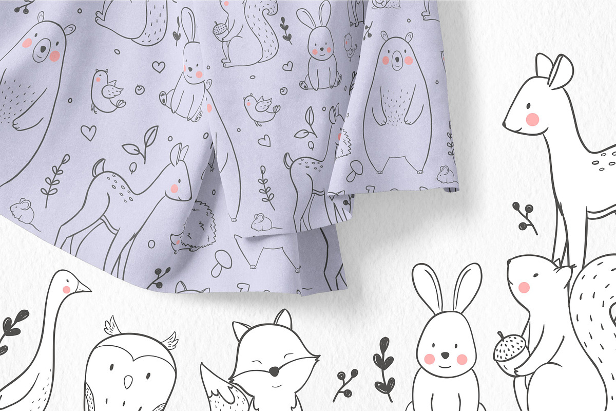 Forest Animals Set (EPS+PNG+PSD), a Graphic by Lembrik's Artworks (Photo 1 of 5)