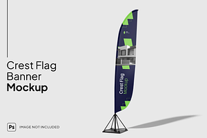Flag Banner Outdoor Mockup, an Advertising Mockup by graphicsauce