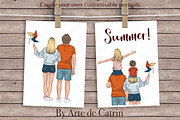 Summer Family Clipart, Beach Family, a Person Illustration by ArtedeCatrin (Thumbnail 7 of 10)