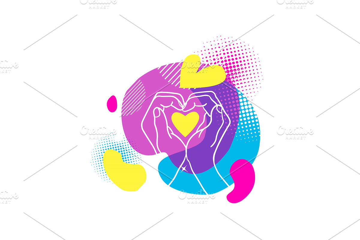 Hands folded in the shape of a heart, an Object Illustration by Nenahliadava Design