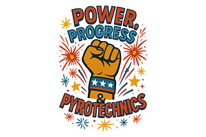 Power Progress Pyrotechnics Wall Art, a Background Graphic by LaseredNinja