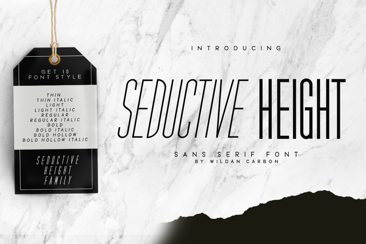 Seductive Height, a Sans Serif Font by Wildan Type (Photo 1 of 10)