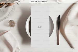 4x9 Aesthetic Menu Mockup, 4x9 Menu