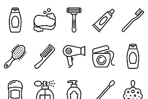 41 Personal Care Icon Set