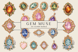 Gem Muse Sticker Set, an Illustration by Jakayla Digital Co