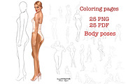 Coloring pages body template, an Outline Icon by MajorArtTm (Thumbnail 1 of 3)