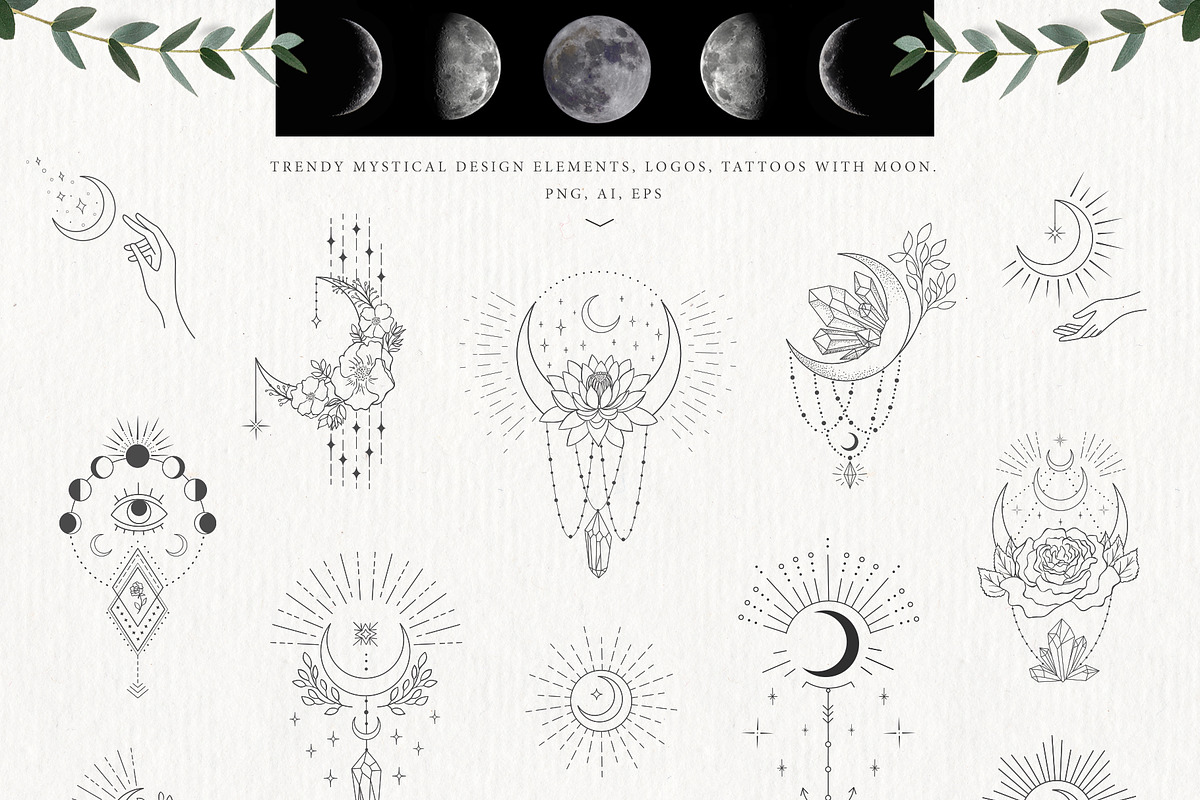 UPDATE! Mystical Moon Trendy Designs, a Decorative Illustration by Designwork (Photo 2 of 23)