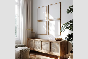 Mockup Frame in a Simple Living Room, an Architecture Photo by GFXCity