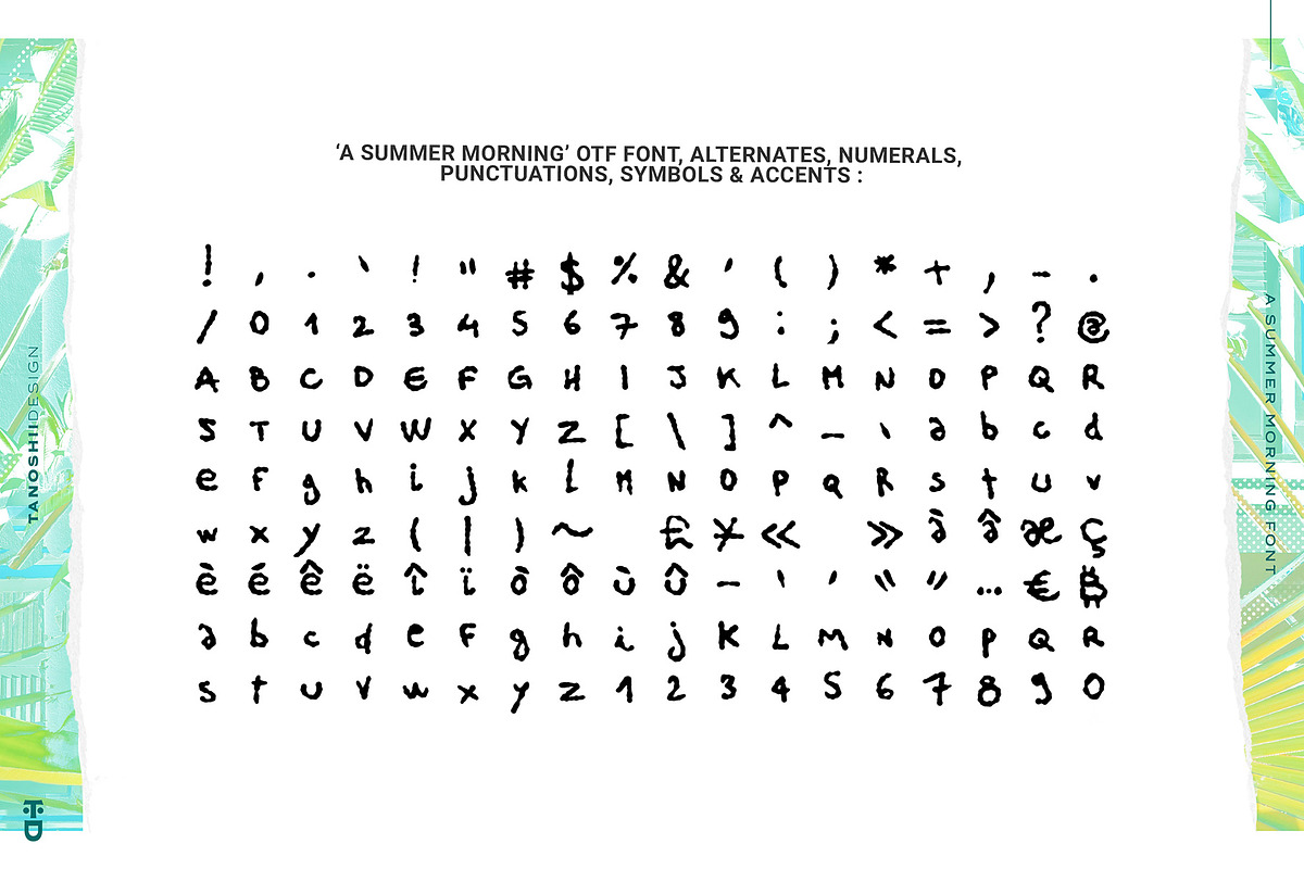 A Summer Morning - Handwritten Font, a Handwritten Font by TANOSHII DESIGN (Photo 5 of 5)