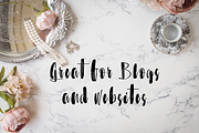Styled Stock Marble + Flowers, a Photo by Gorgeous Graphics (Thumbnail 1 of 4)