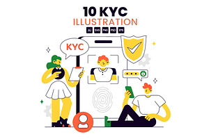 10 KYC Vector Illustration, a Technology Illustration by denayunebgt