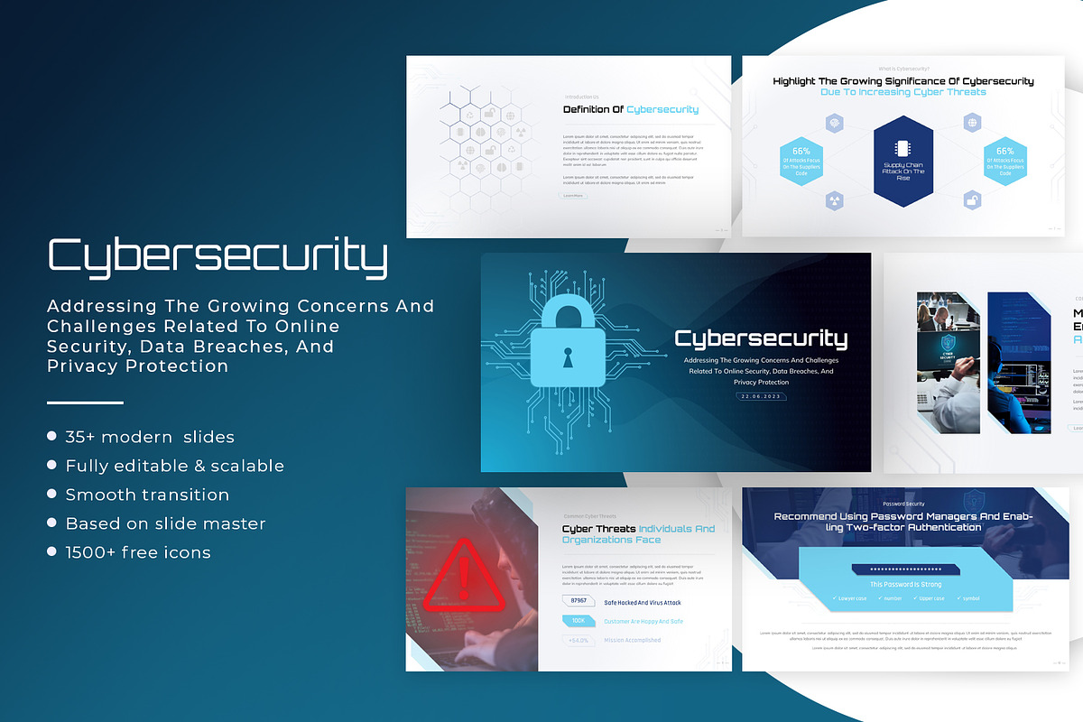Cybersecurity Presentation Template, a Presentation Template by SlideStack (Photo 1 of 5)