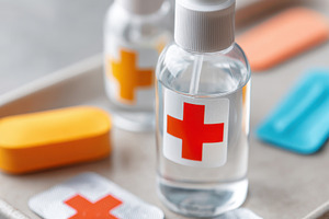 First aid supplies on a tray, a Health & Medical Photo by AlyaAnd