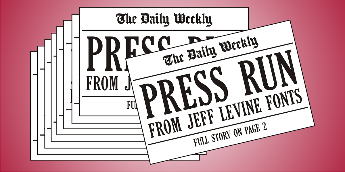 Press Run JNL, a Serif Font by Jeff Levine Fonts