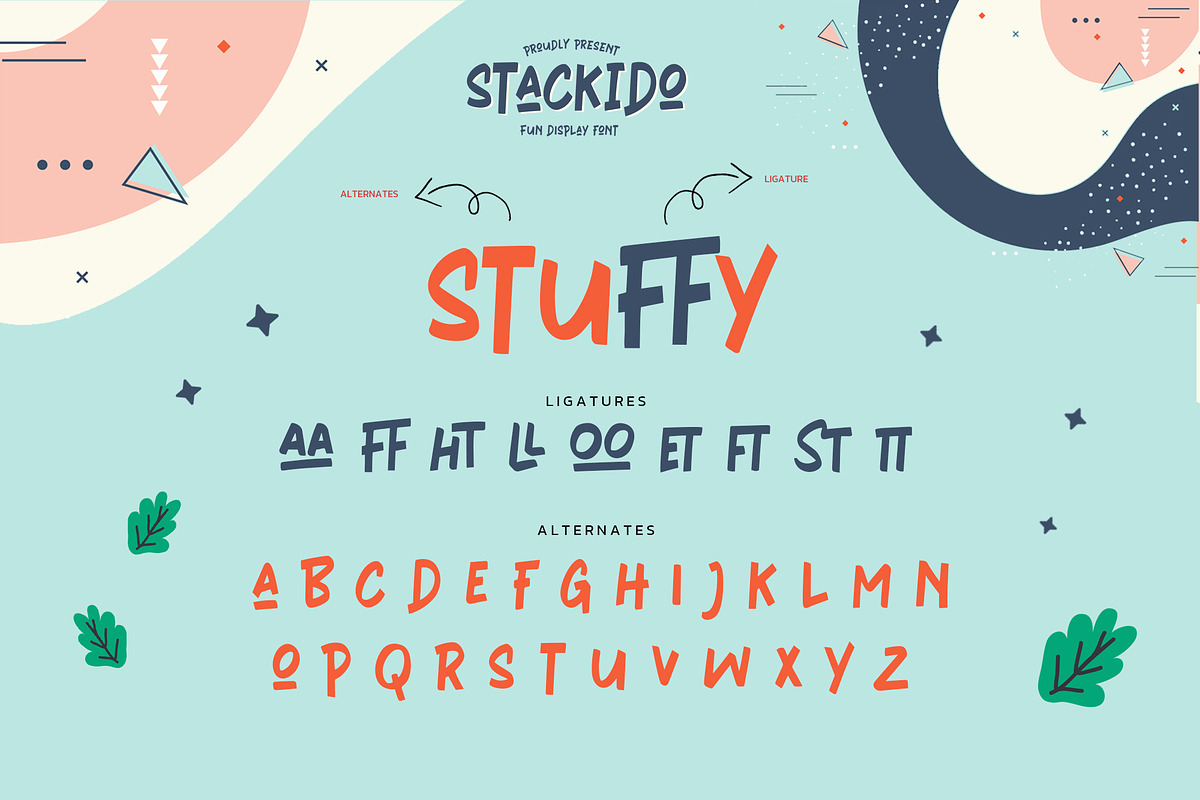 Stackido – Fun Display Font, a Sans Serif Font by Almarkhatype (Photo 7 of 8)