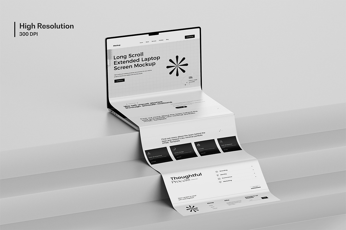 Laptop Long Scroll Screen Mockup, a Mac Mockup by RamStudio2 (Photo 11 of 13)
