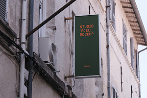 Vertical Wall Sign Mockup