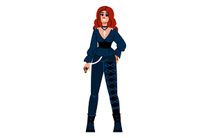Confident redhead woman wearing, an Object Illustration by pikepicture