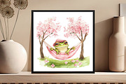 Spring Funny Frog Clipart, an Illustration by DreamCafeArt (Thumbnail 4 of 5)