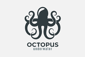 Octopus Logo Design On White.