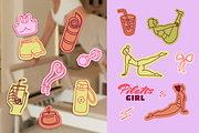 Fit girl era. Vector fitness doodles, an Object Graphic by venimo (Thumbnail 5 of 13)