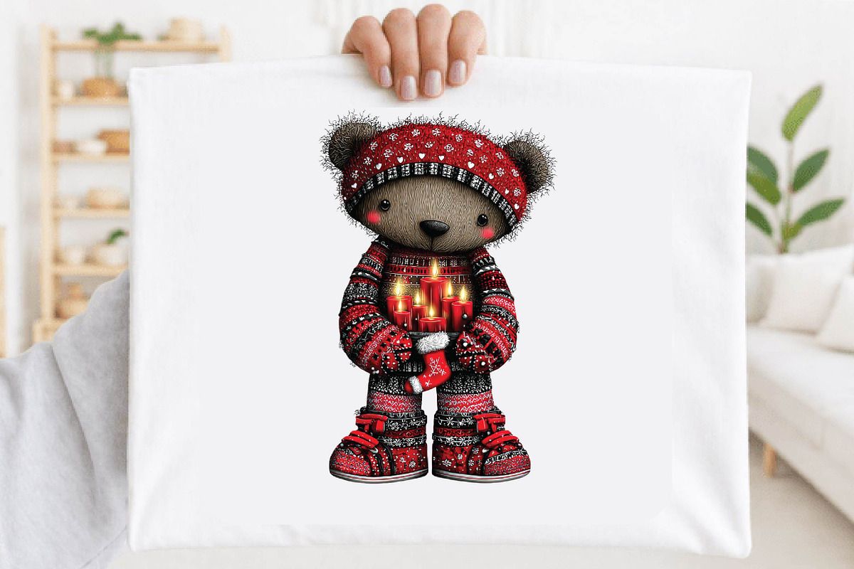 Whimsical Christmas Teddy Bear Clip, an Animal Illustration by SVGArt (Photo 6 of 9)