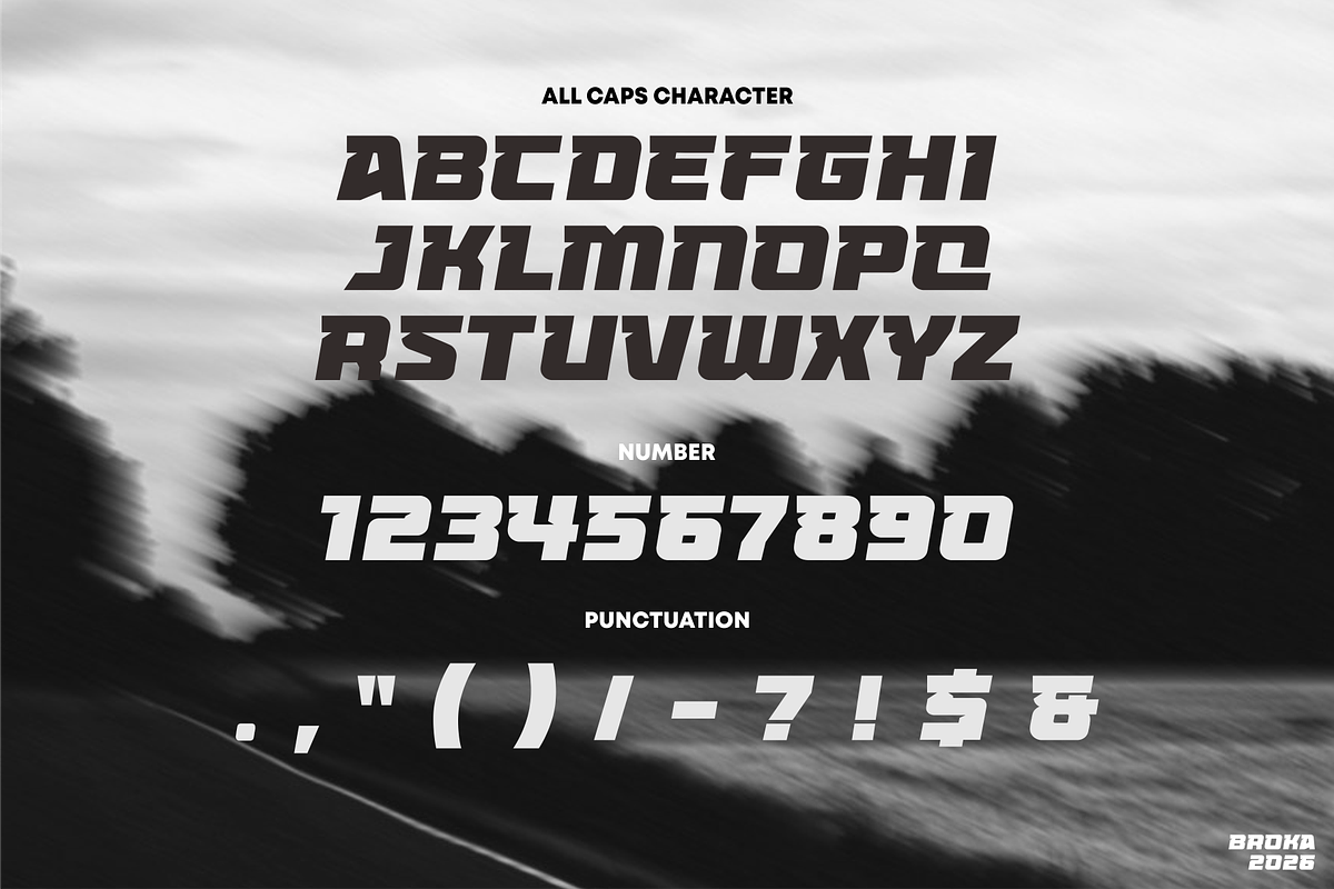 Broka - Sport Font, a Sans Serif Font by Vroz Studio (Photo 2 of 7)