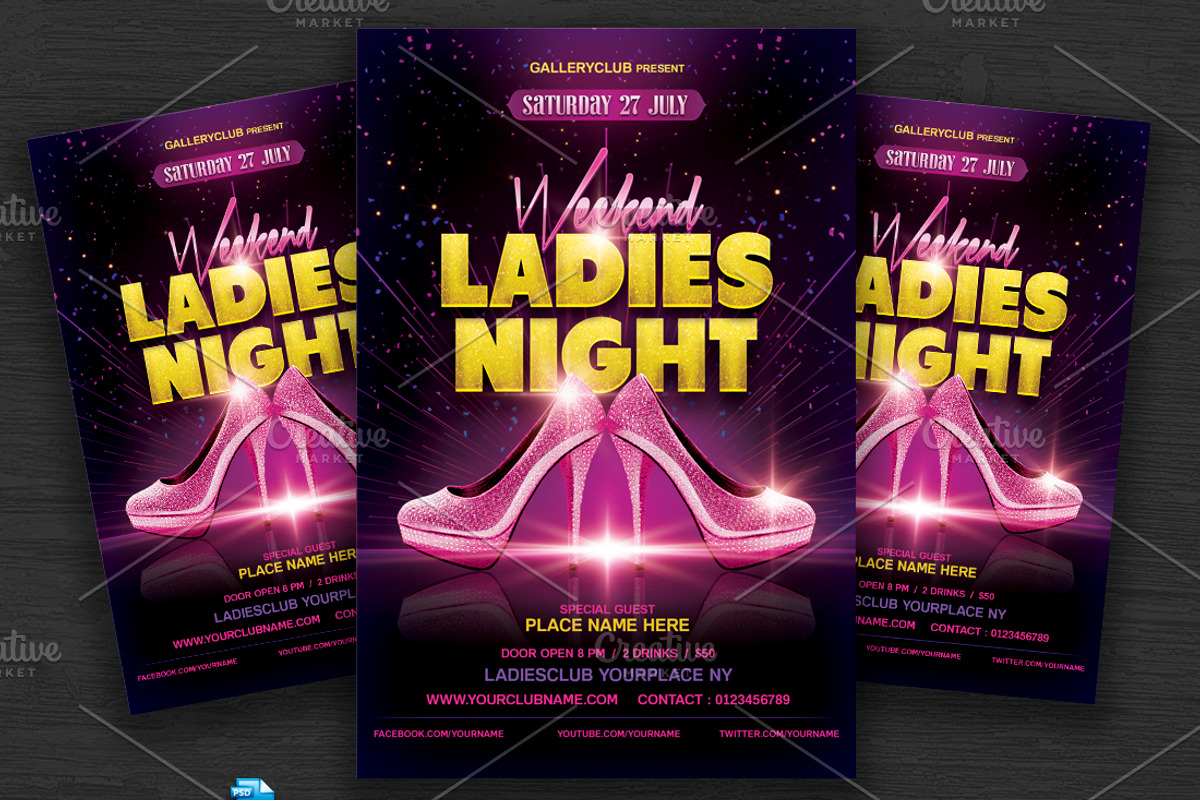 Weekend Ladies Night Flyer, a Flyer Template by DesignWorkz