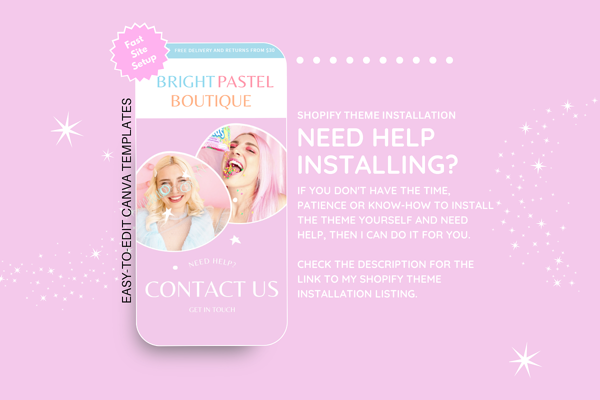 Bright Pastel Shopify Theme, a Shopify Template by SunshineStudioBoutique (Photo 2 of 10)