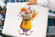 Whimsical spring garden grandma clip, an Illustration by SinaCreation (Thumbnail 9 of 11)