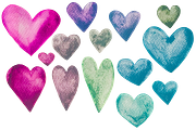 Watercolor Hearts Clip Art Pack, a Seasonal Illustration by Eryn Rose Design (Thumbnail 4 of 6)