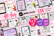 All for Procreate - brush bundle, a Brush Add-On by Gray Cat Graphics (Thumbnail 1 of 34)