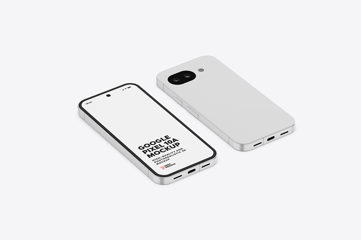 Google Pixel 10a Mockup, an Android Mockup by UnicDesign (Photo 11 of 12)