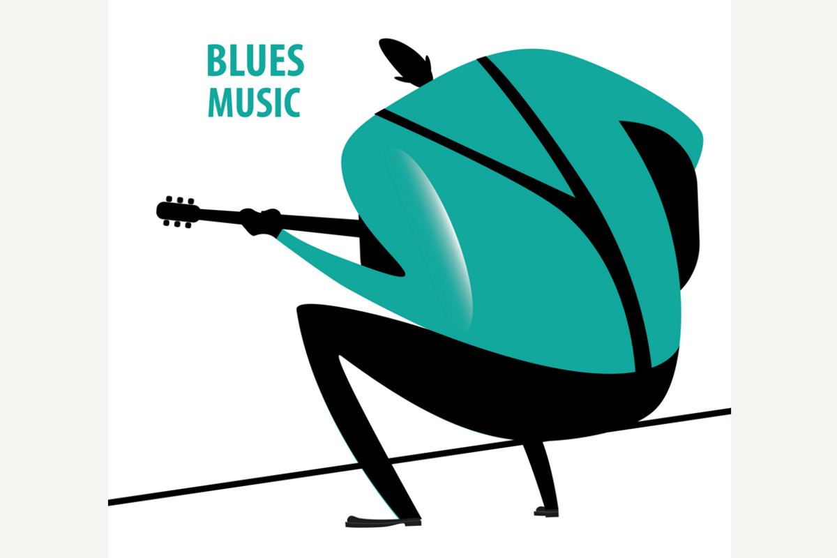 Man plays the blues, a Person Illustration by Alex and Aris