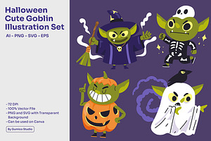 Halloween Cute Goblin Illustration