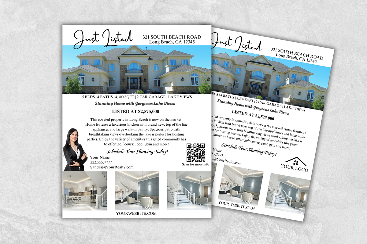 Real Estate Just Listed Flyer, a Flyer Template by GraphiqueGlow (Photo 1 of 6)