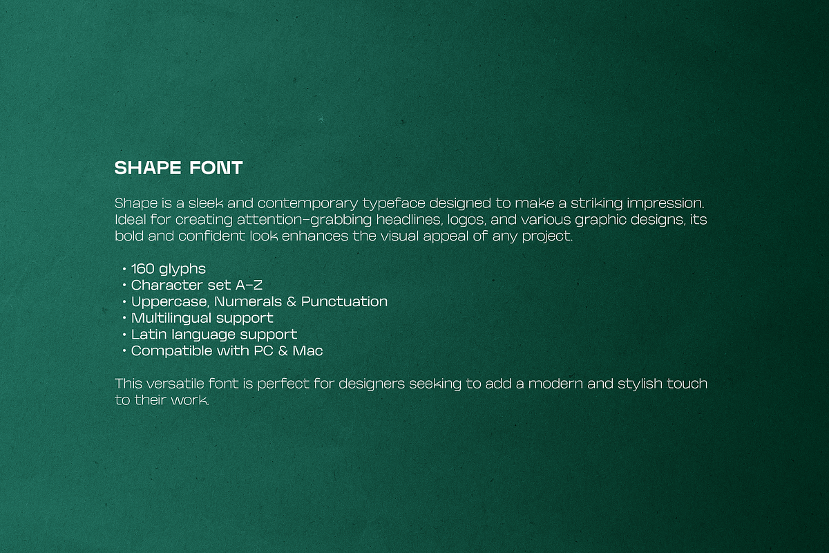 Shape Modern Display Sans Serif Font, a Sans Serif Font by Alex Blogoodf (Photo 2 of 9)