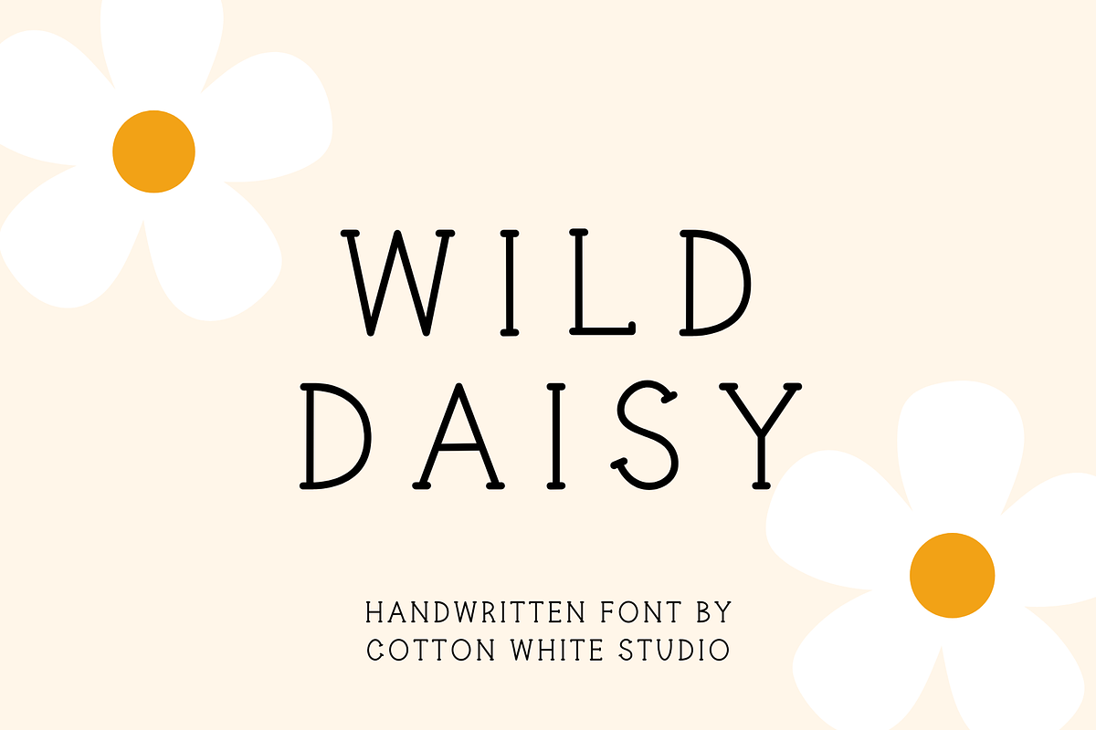 Wild Daisy Cute Font, a Handwritten Font by Sofia Skoog (Photo 1 of 11)