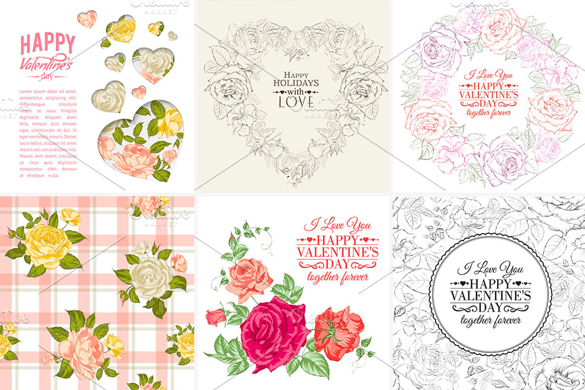 12 Vintage Rose Patterns and Cards preview 4
