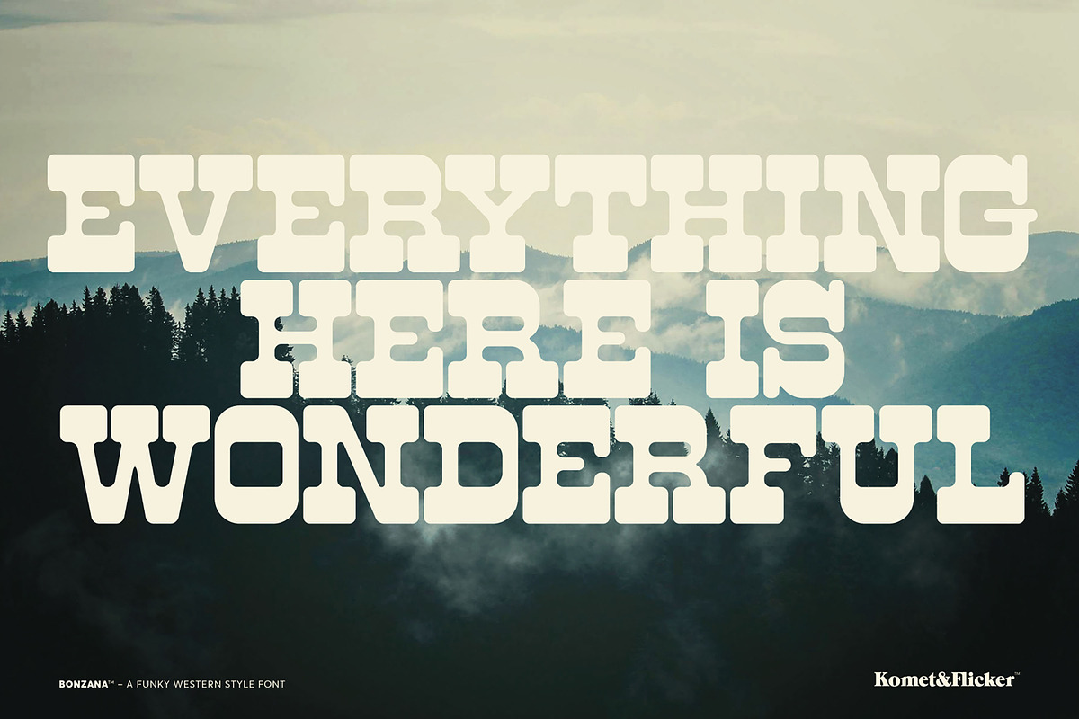 BONZANA - A Funky Western Style Font, a Slab Serif Font by Komet & Flicker (Photo 10 of 12)